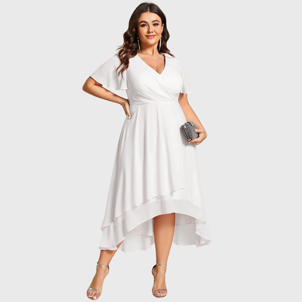 Women's Casual Plus Size Summer Midi Dress with Layered Hem