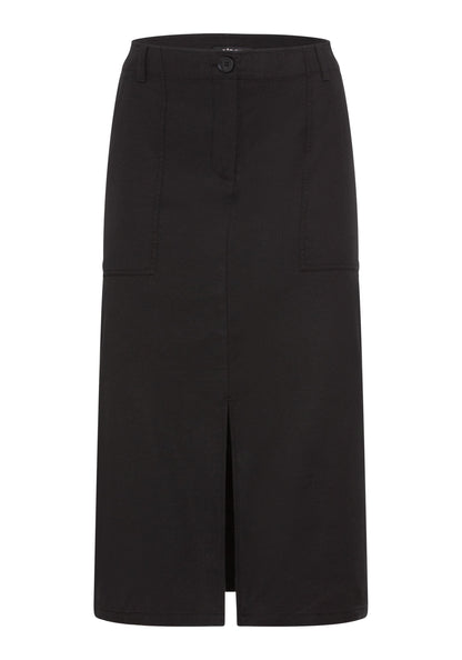 Women's Chic Midi Skirt with Belt Loops and Pockets