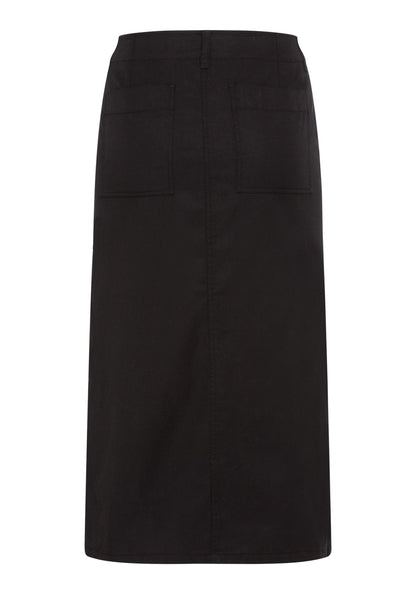 Women's Chic Midi Skirt with Belt Loops and Pockets