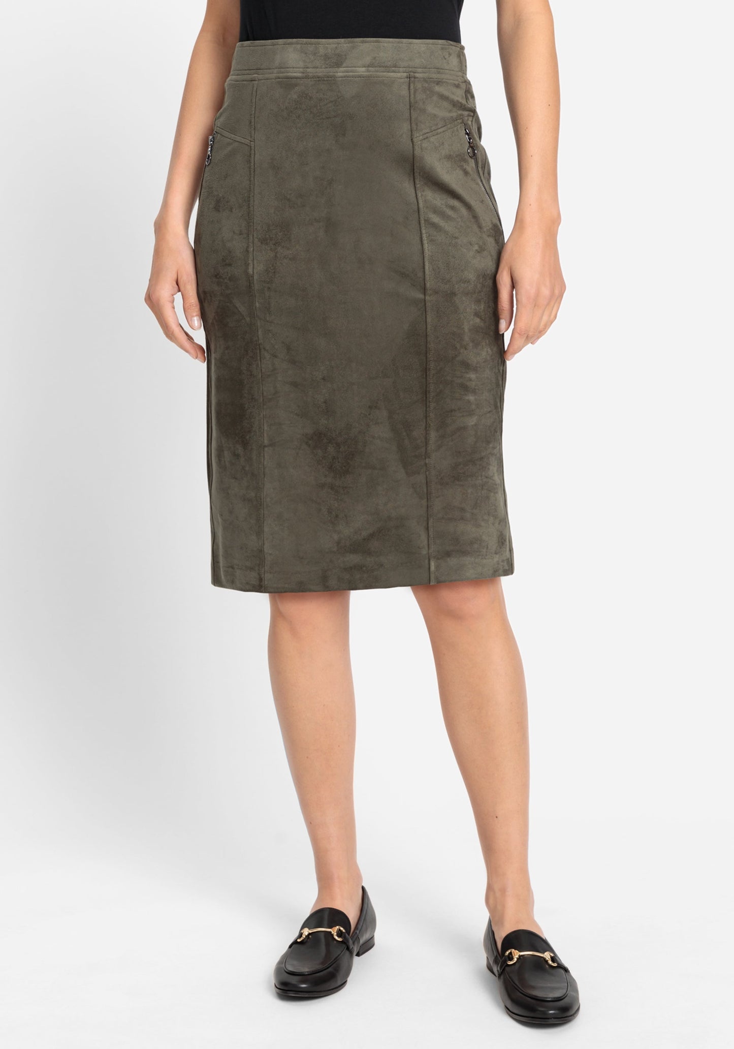 Women's Chic Pull-On Skirt with Flat Front Design