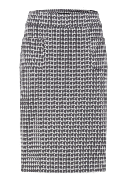Women's Classic Houndstooth Pull-On Skirt with Stretch Design
