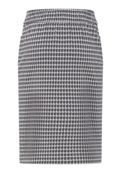 Women's Classic Houndstooth Pull-On Skirt with Stretch Design