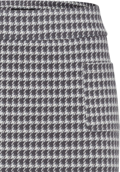 Women's Classic Houndstooth Pull-On Skirt with Stretch Design