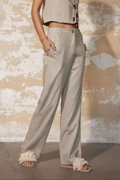 Women's Classic Straight Leg Pants with Minimalist Design