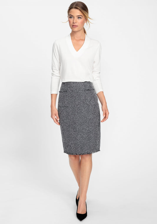 Women's Classic Tweed Skirt with Straight Silhouette