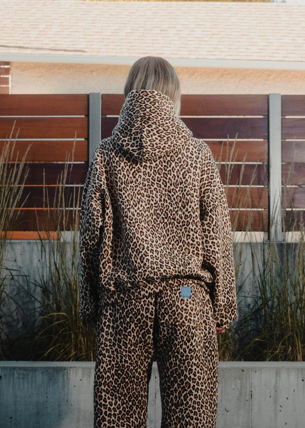 Women's Comfortable Hoodie with Leopard Print Design