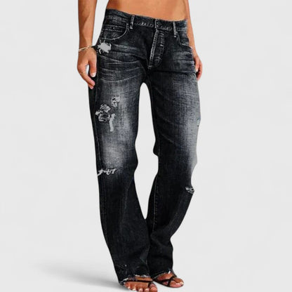 Women's Comfortable Low Rise Wide Leg Jeans with High-Stretch Design