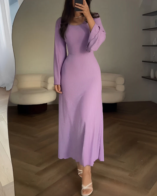 Women's Comfortable Maxi Dress with Bell Sleeves