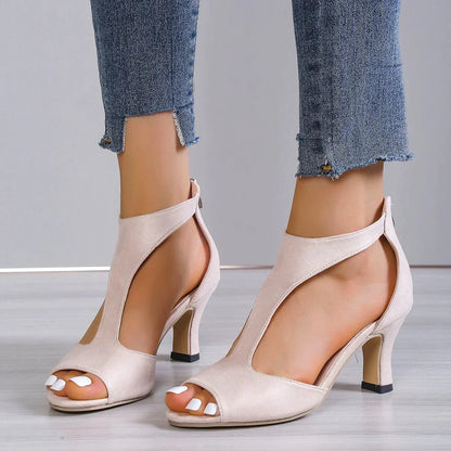 Women's Comfortable Open Toe Sandals with Zipper