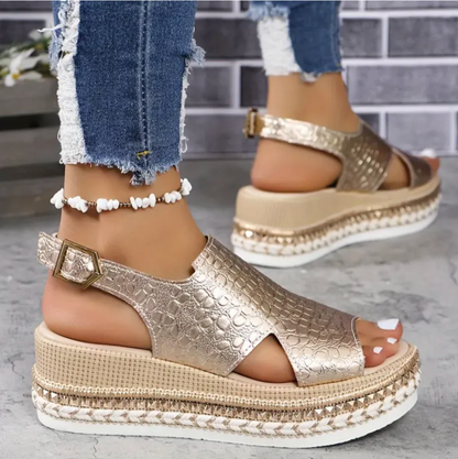 Women's Comfortable Platform Sandals with Adjustable Straps