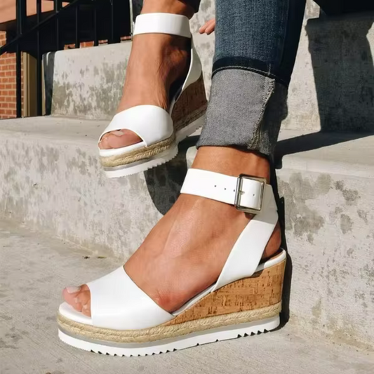 Women's Comfortable Wedge Sandals with Adjustable Buckle Strap