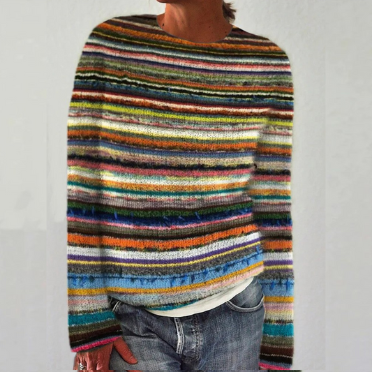 Women's Cozy Retro Sweater with Vintage Patterns