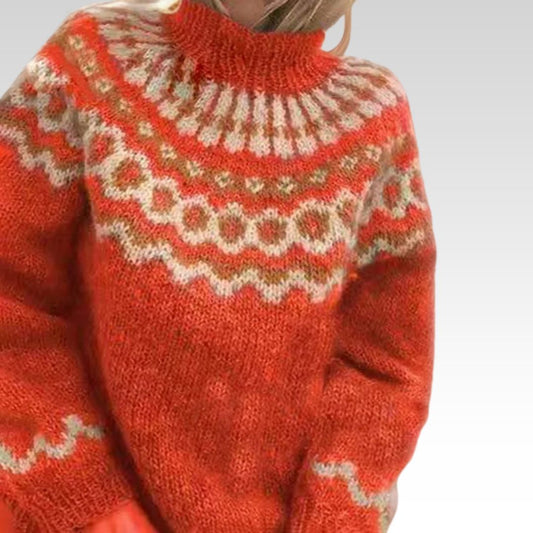 Women's Cozy Turtleneck Sweater with High Neckline