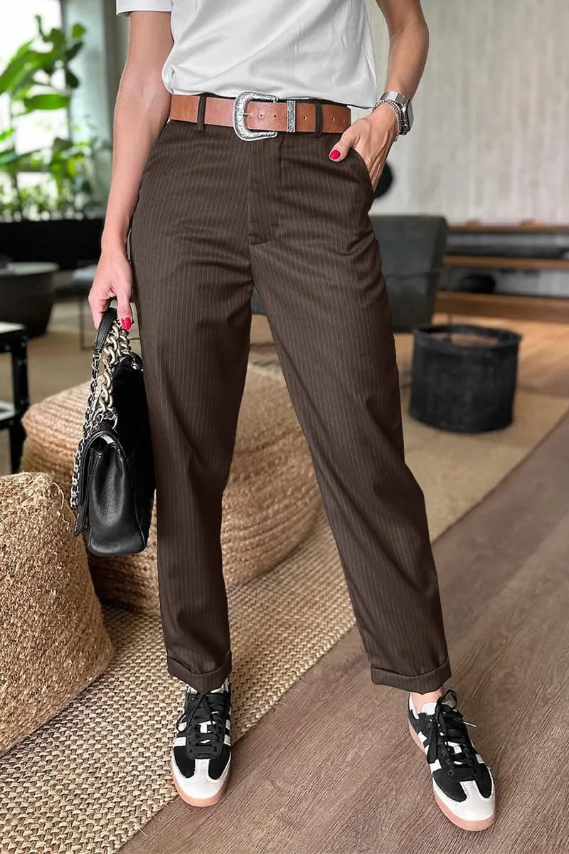 Ultra Comfortable High-Waisted Trousers with Straight Cut for Comfort all day long