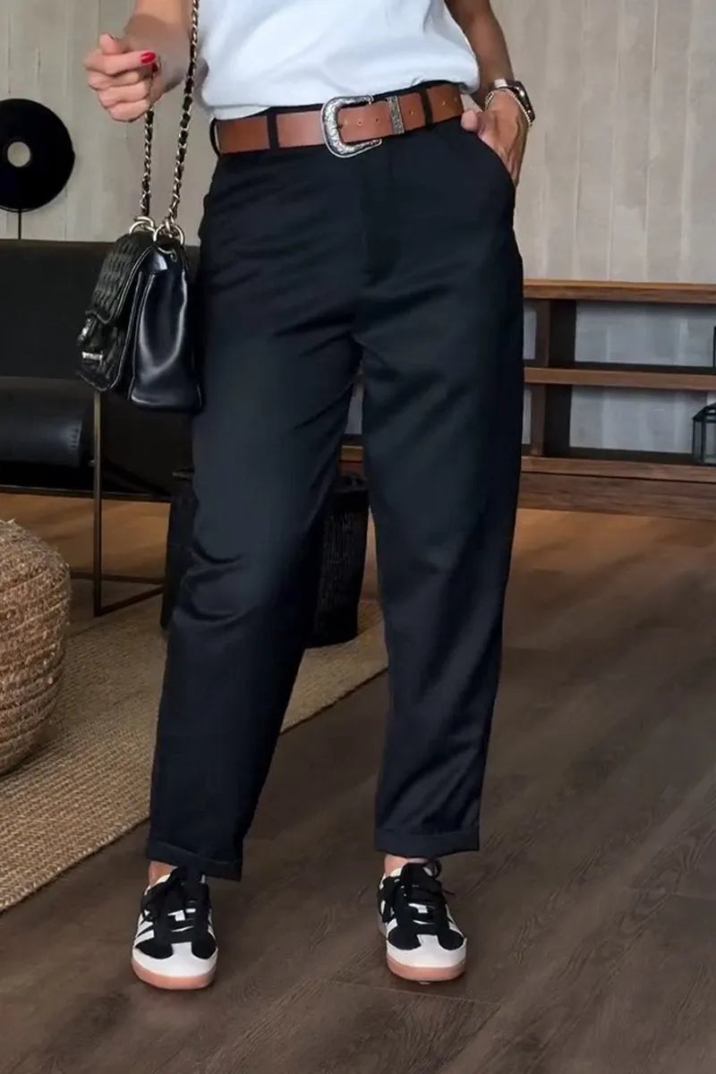 Ultra Comfortable High-Waisted Trousers with Straight Cut for Comfort all day long