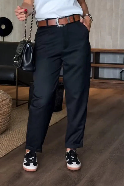 Ultra Comfortable High-Waisted Trousers with Straight Cut for Comfort all day long