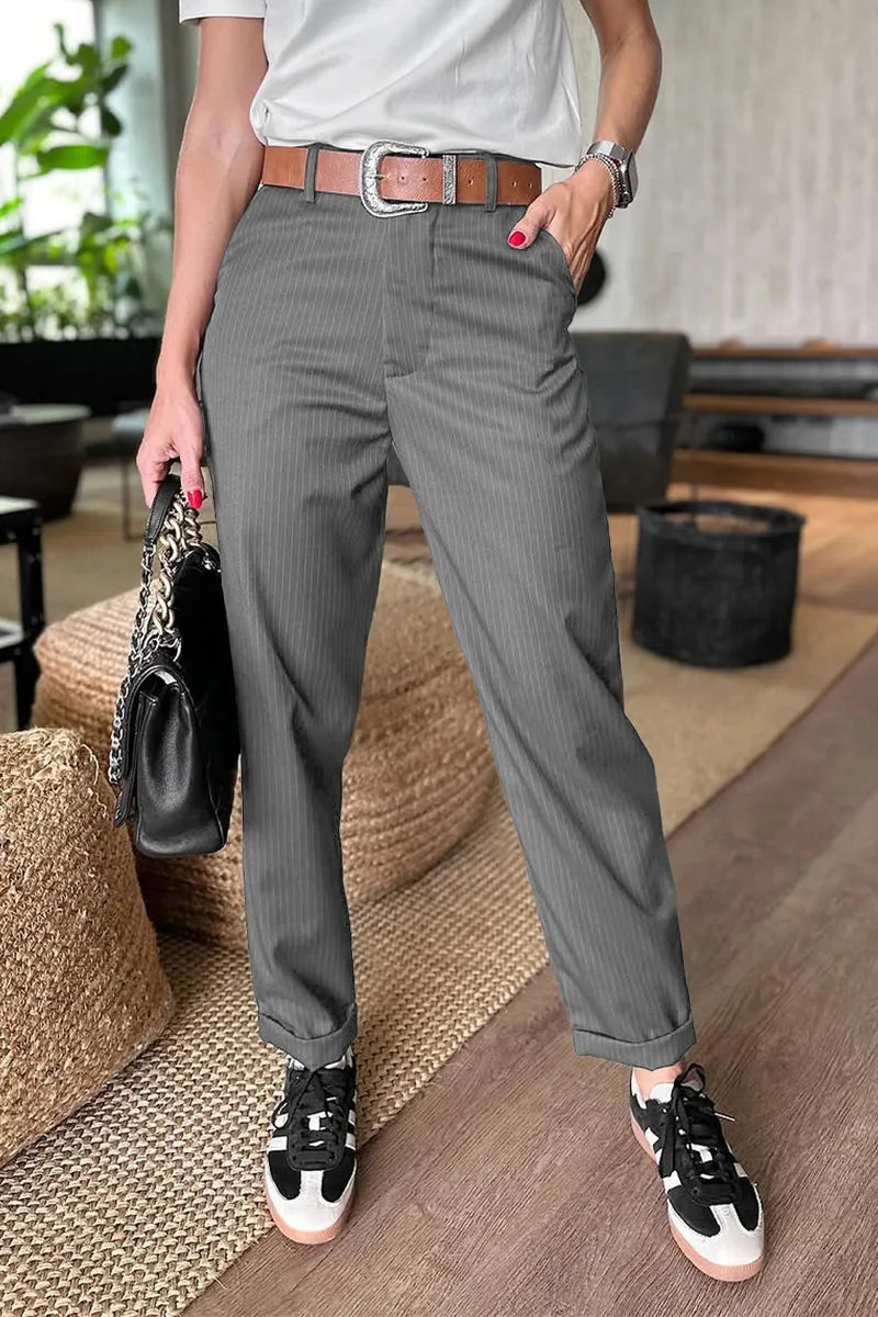 Ultra Comfortable High-Waisted Trousers with Straight Cut for Comfort all day long