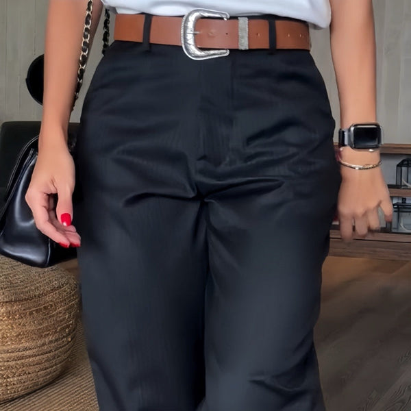 Ultra Comfortable High-Waisted Trousers with Straight Cut for Comfort all day long