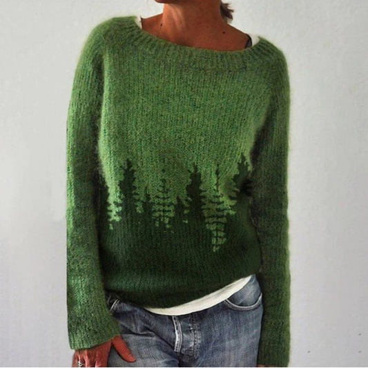 Women's Modern Retro Sweater with Classic Patterns