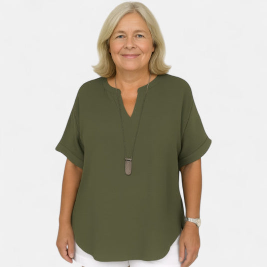 Women's Relaxed Blouse with Airy Fit for Summer Tops