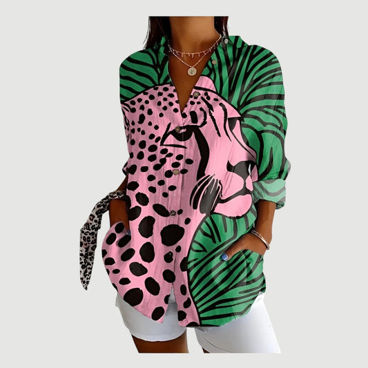 Women's Relaxed Fit Artful Shirt with Unique Print
