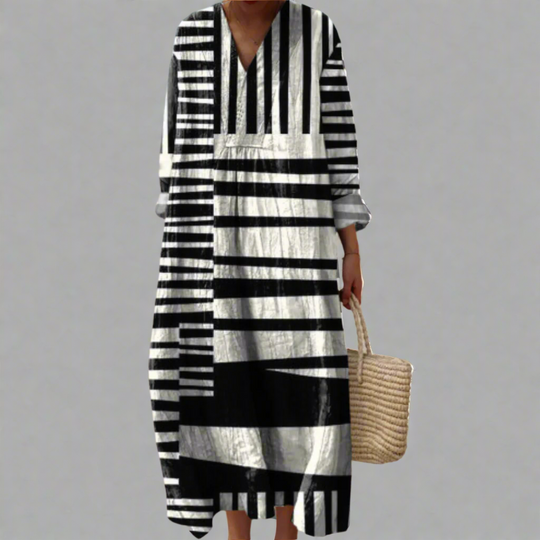 Women's Relaxed Fit Dress with Abstract Prints for Casual and Formal Events