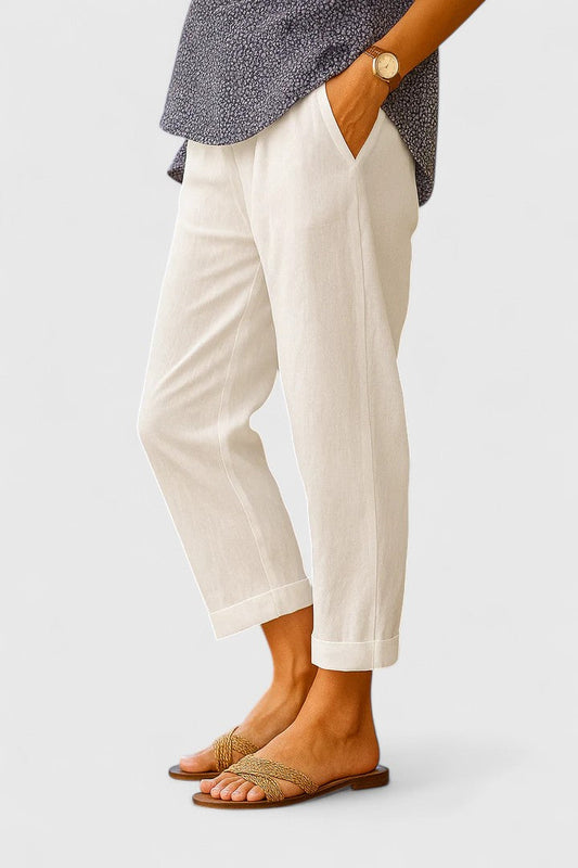 Women's Relaxed Fit Pants with Discreet Pockets for Comfort and Versatility