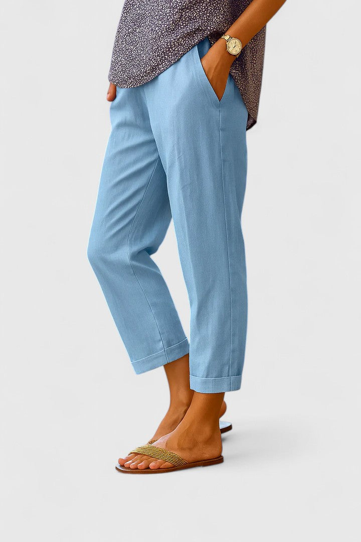 Women's Relaxed Fit Pants with Discreet Pockets for Comfort and Versatility