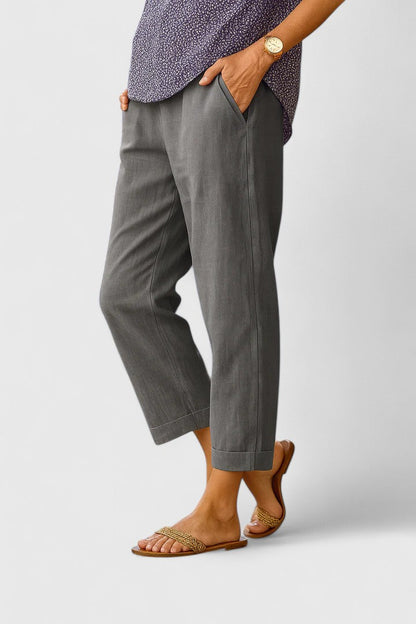 Women's Relaxed Fit Pants with Discreet Pockets for Comfort and Versatility