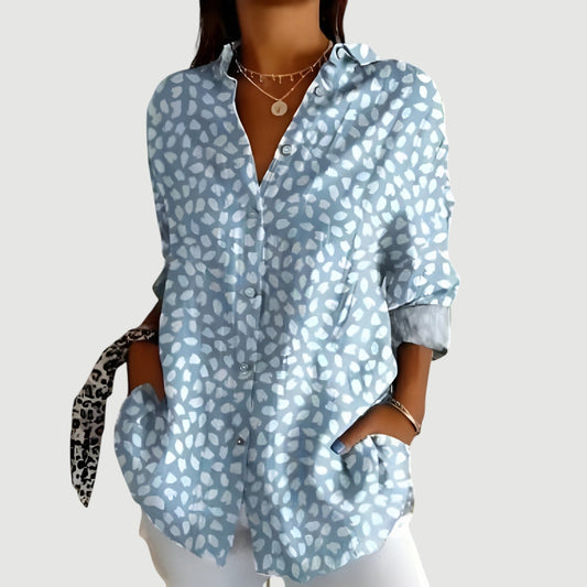 Women's Relaxed Fit Printed Blouse with Unique Design