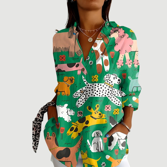 Women's Relaxed Fit Printed Shirt with Distinctive Design