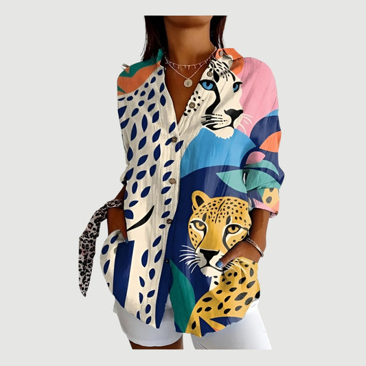 Women's Relaxed Fit Printed Shirt with Unique Design