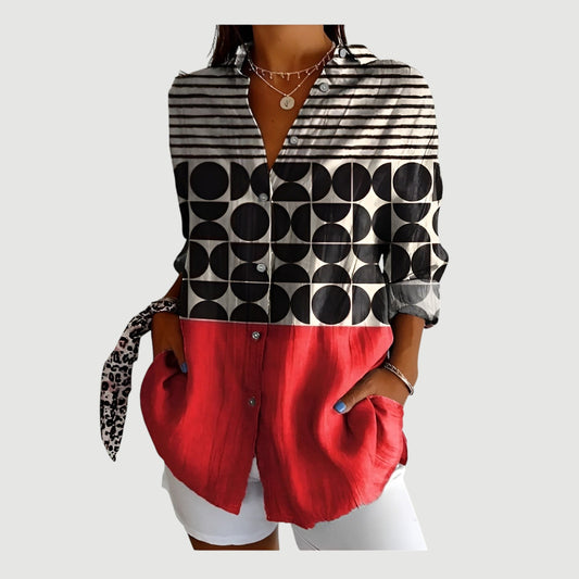 Women's Relaxed Fit Printed Shirt with Unique Design