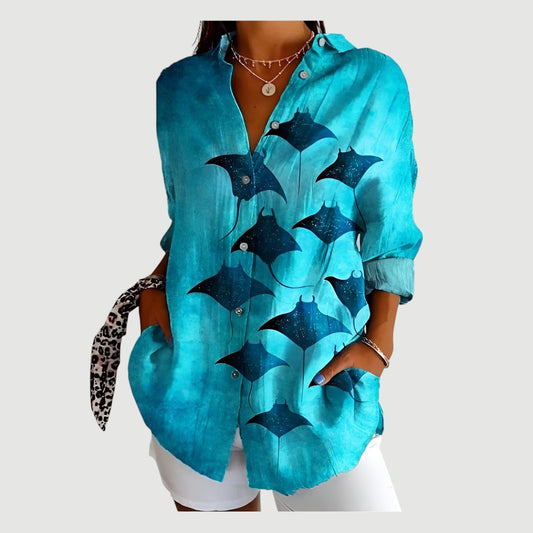 Women's Relaxed Fit Printed Shirt with Unique Design
