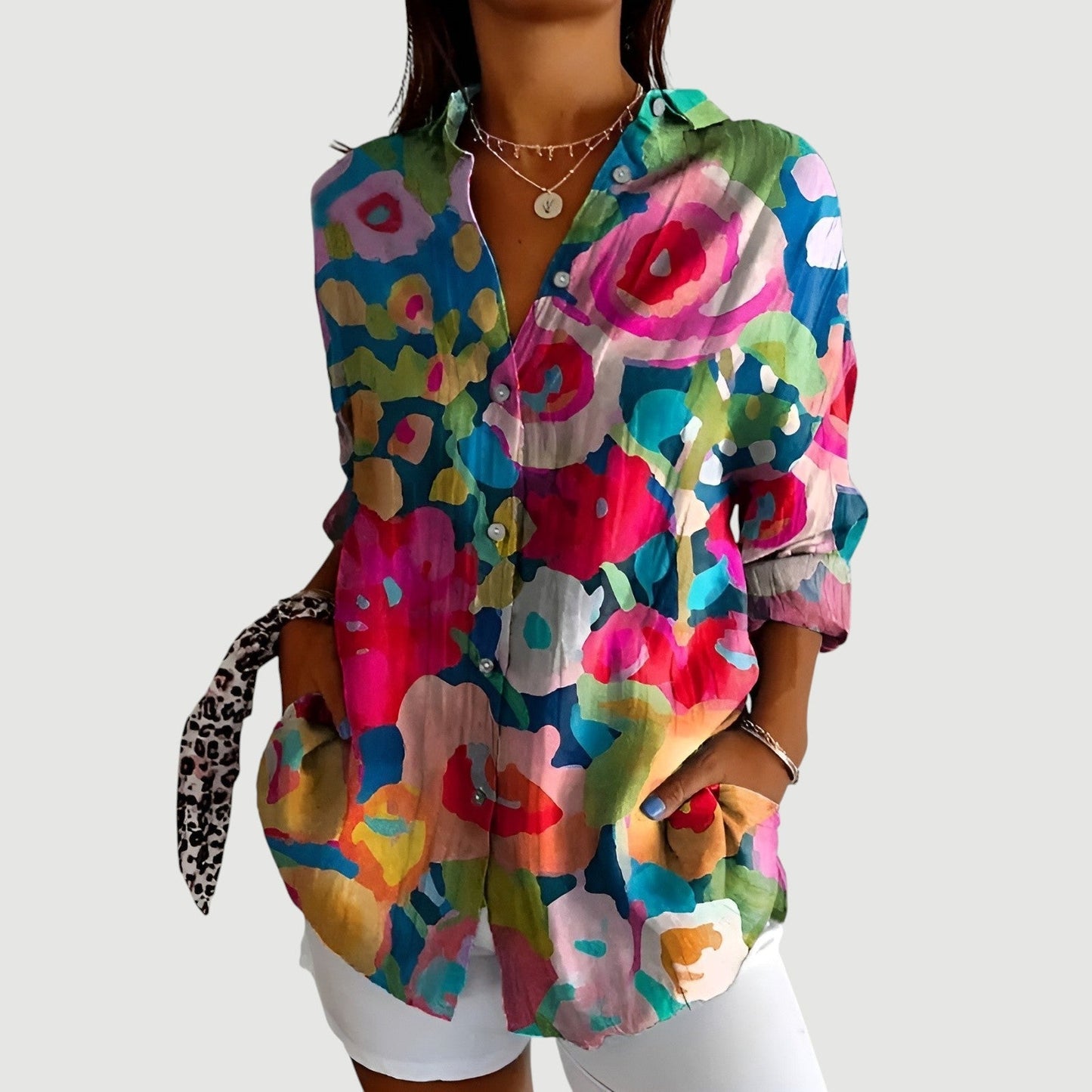 Women's Relaxed Fit Printed Shirt with Unique Design