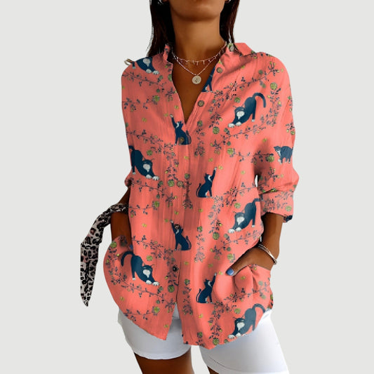 Women's Relaxed Fit Printed Shirt with Unique Design