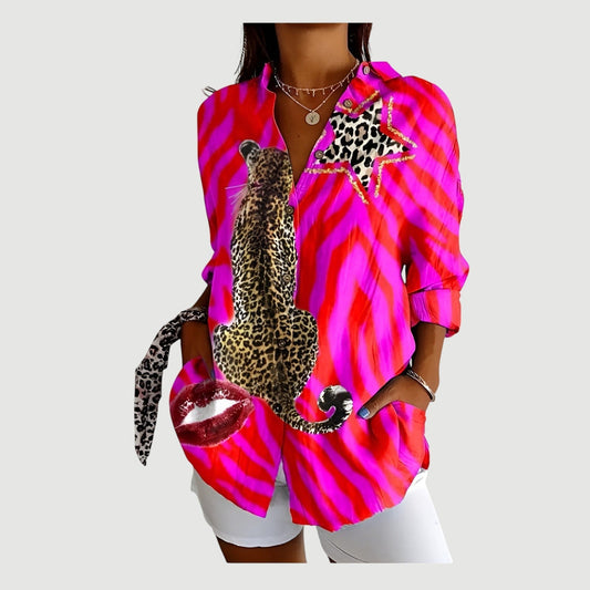 Women's Relaxed Fit Printed Shirt with Unique Design