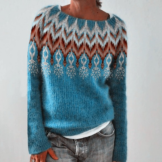 Women's Relaxed Fit Retro Sweater with Unique Cut