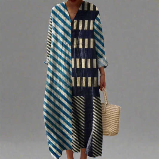 Women's Relaxed Fit Summer Dress with Abstract Prints
