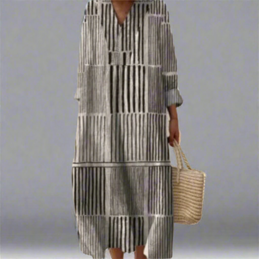 Women's Relaxed Fit Summer Dress with Abstract Prints
