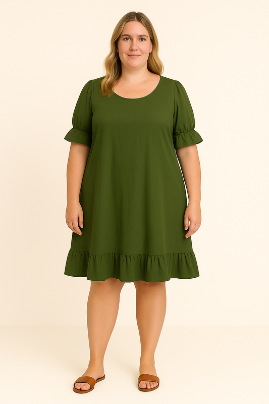 Women's Relaxed Fit Summer Dress with Ruffle Details