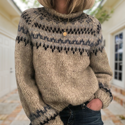 Women's Relaxed Knit Sweater with Versatile Design