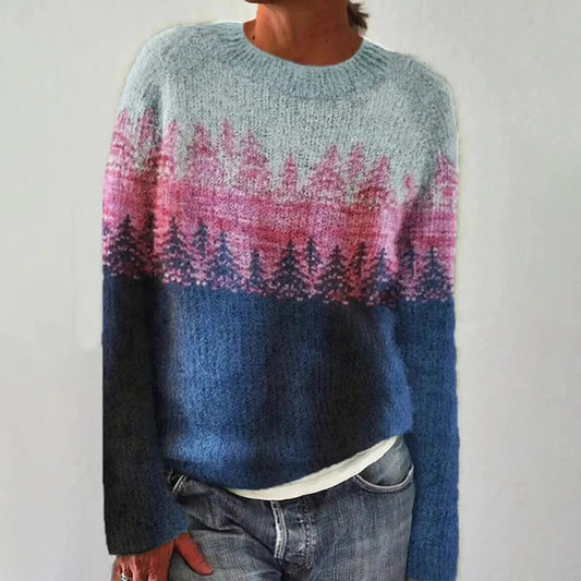 Women's Relaxed Retro Sweater with Nostalgic Design