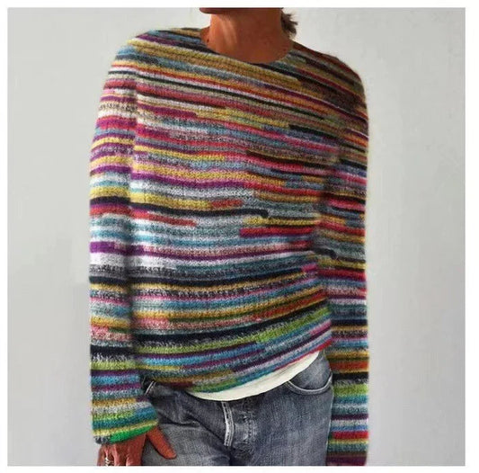 Women's Retro-Inspired Sweater with Relaxed Fit
