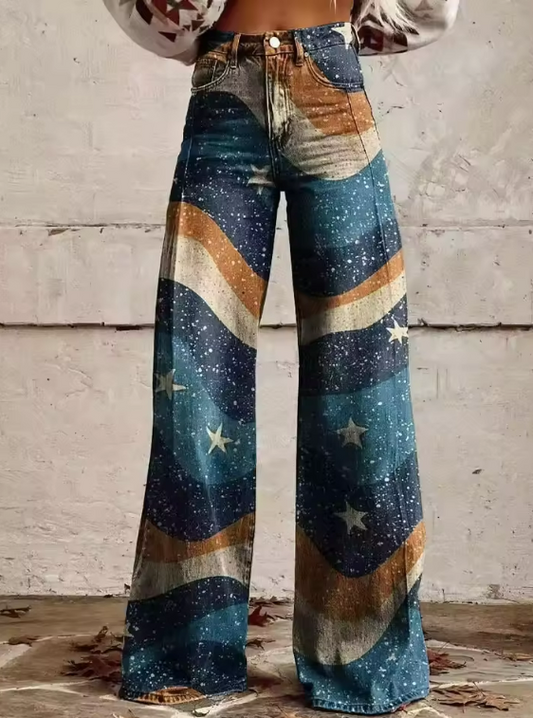Women's Tailored Wide Leg Trousers with Palazzo Cut