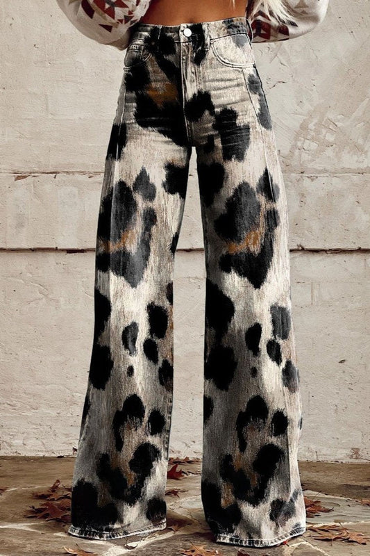 Women's Tailored Wide Leg Trousers with Vintage Cut