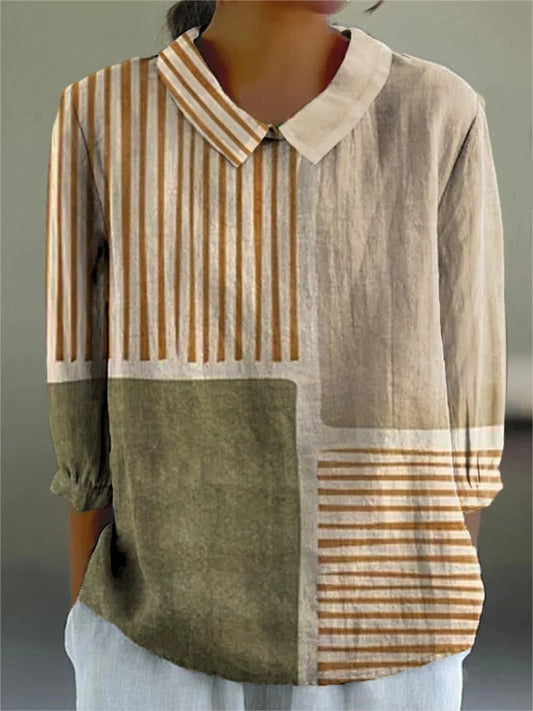 Women's Unique Blouse with Artistic Patterns for Summer Tops