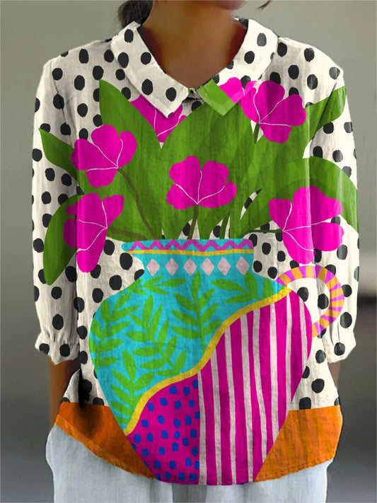 Women's Unique Blouse with Bold Patterns for Casual Wear