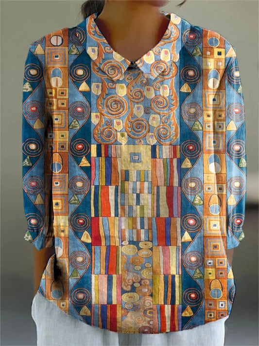 Women's Unique Blouse with Bold Patterns for Summer Outfits