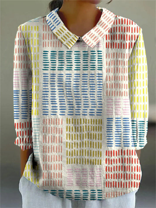 Women's Unique Blouse with Bold Printed Patterns and Flattering Fit